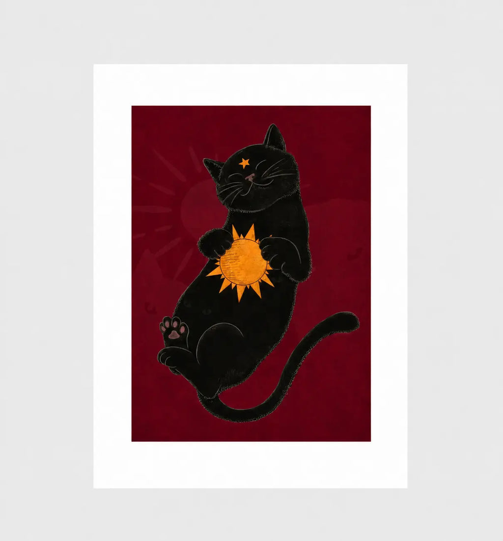 Sunspot, Black Cat and Sun Wall Art
