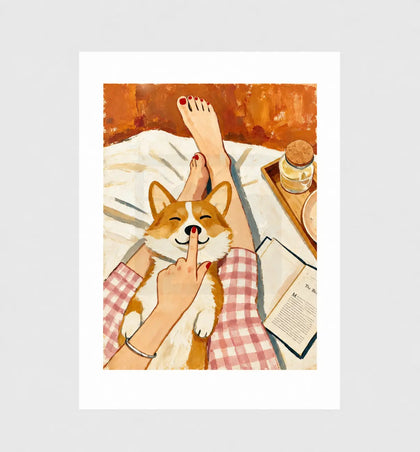 Five More Minutes, Wandkunst mit Corgi