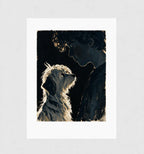 Devotion, Malerische Wandkunst mit Hund und Mensch