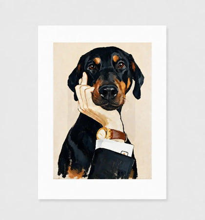 Hush, Wandkunst mit schwarz-braunem Hund