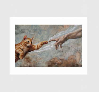 Almost, Katzen-Wandkunst im Michelangelo-Stil