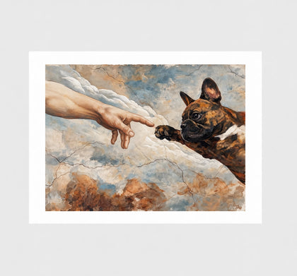 Contact, Hunde-Wandkunst im Michelangelo-Stil
