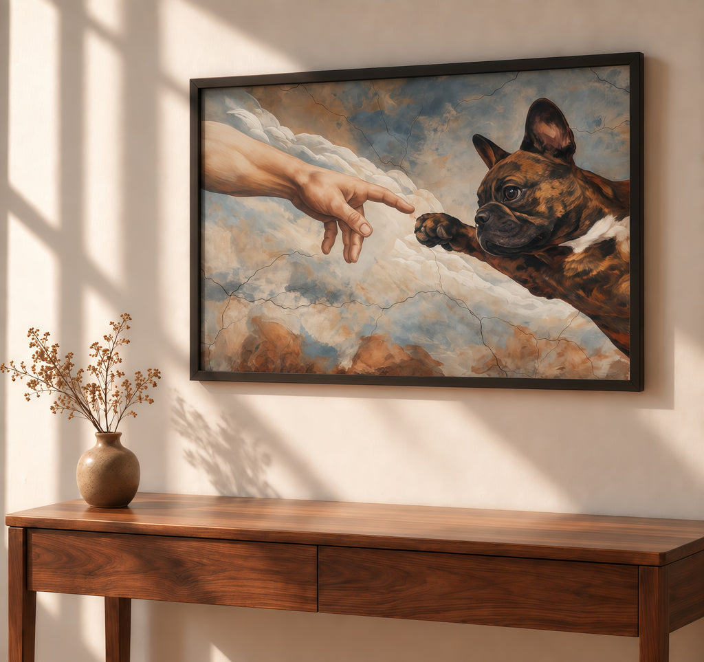 Contact, Michelangelo-Inspired Dog Wall Art