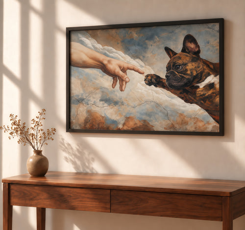 Contact, Michelangelo-Inspired Dog Wall Art