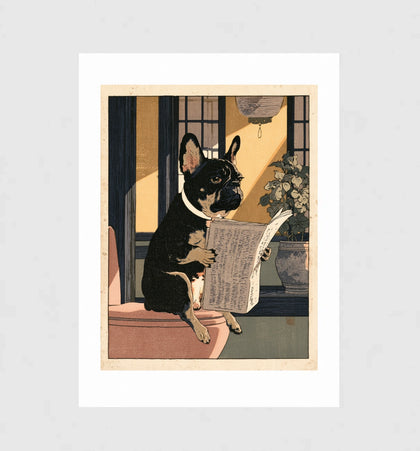 Front Page, French Bulldog Bathroom Wall Art
