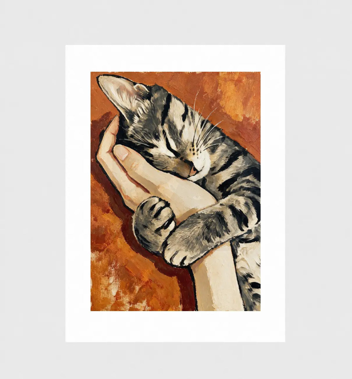 Safe, Wandkunst mit schlafender Tigerkatze